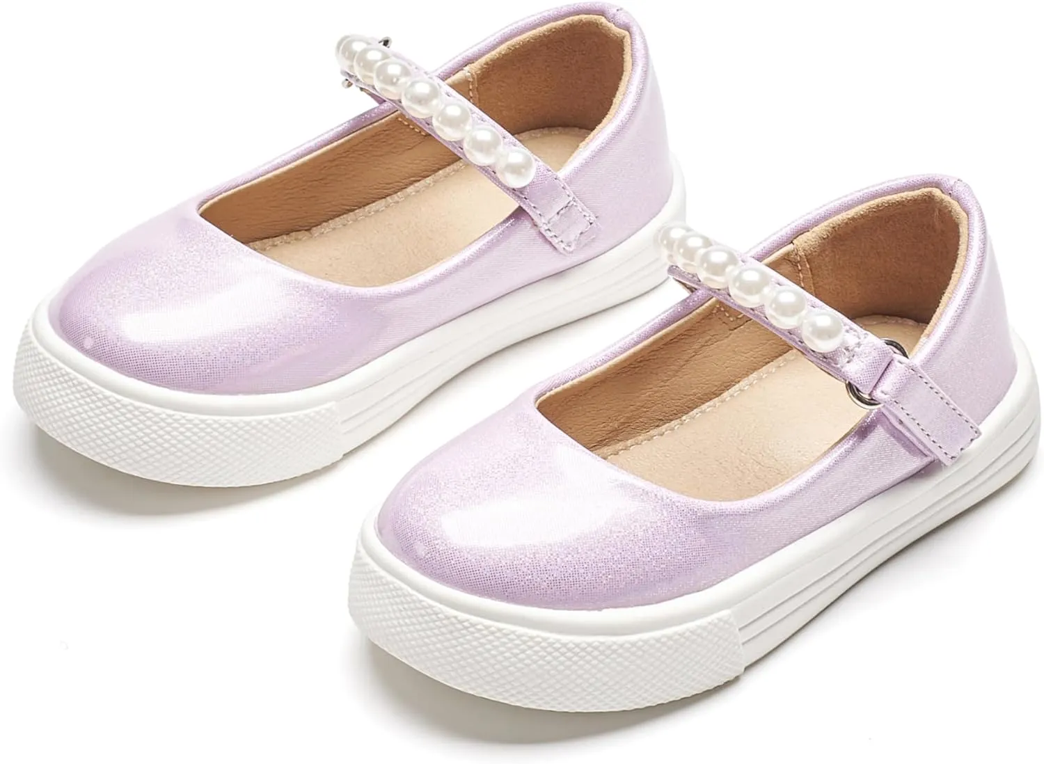 Sparkly Sneakers for Girls 3-12 Years Slip-On Comfort Fit Casual Princess Shoes