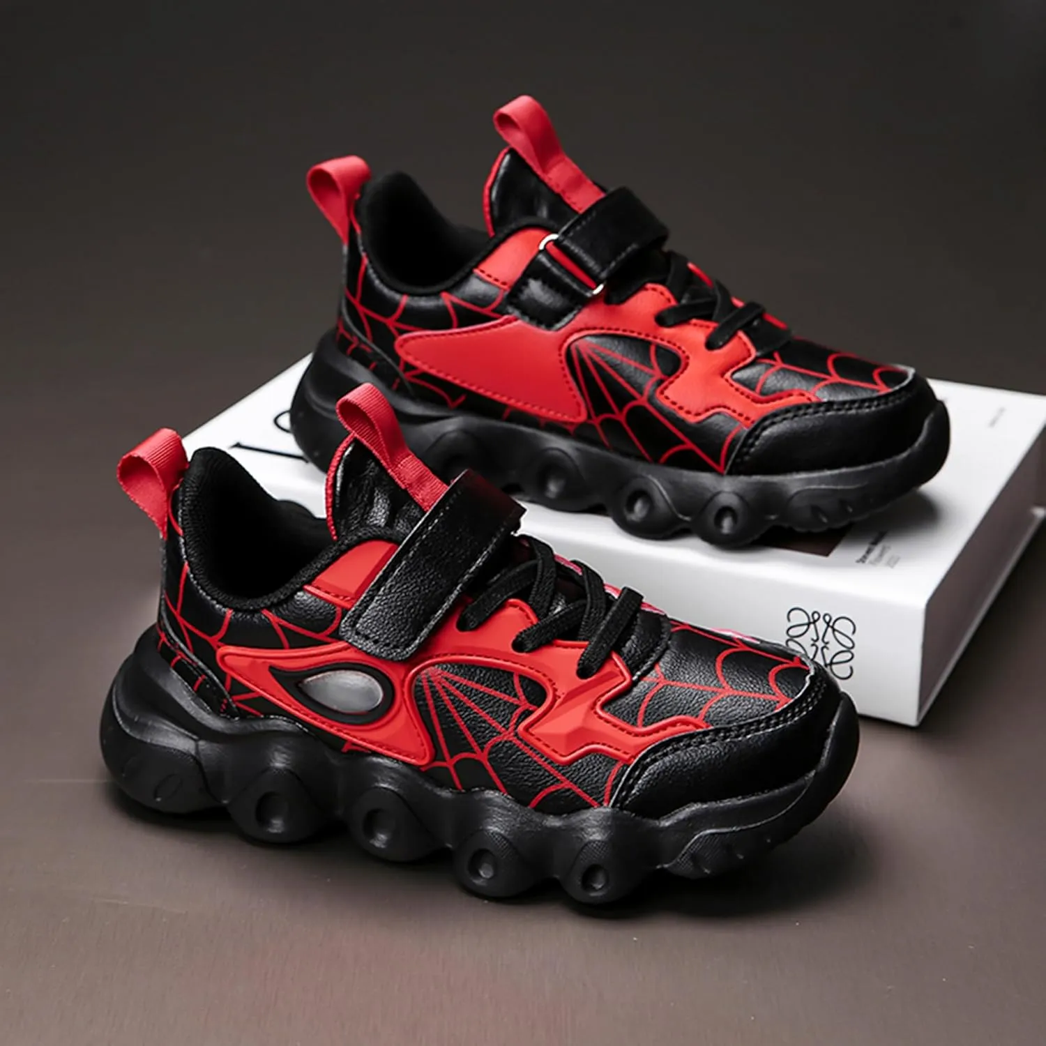 Spider Kid Sneakers Athletic Running Lightweight Stylish Shoes for Boys Girls Halloween Christmas New Year Party