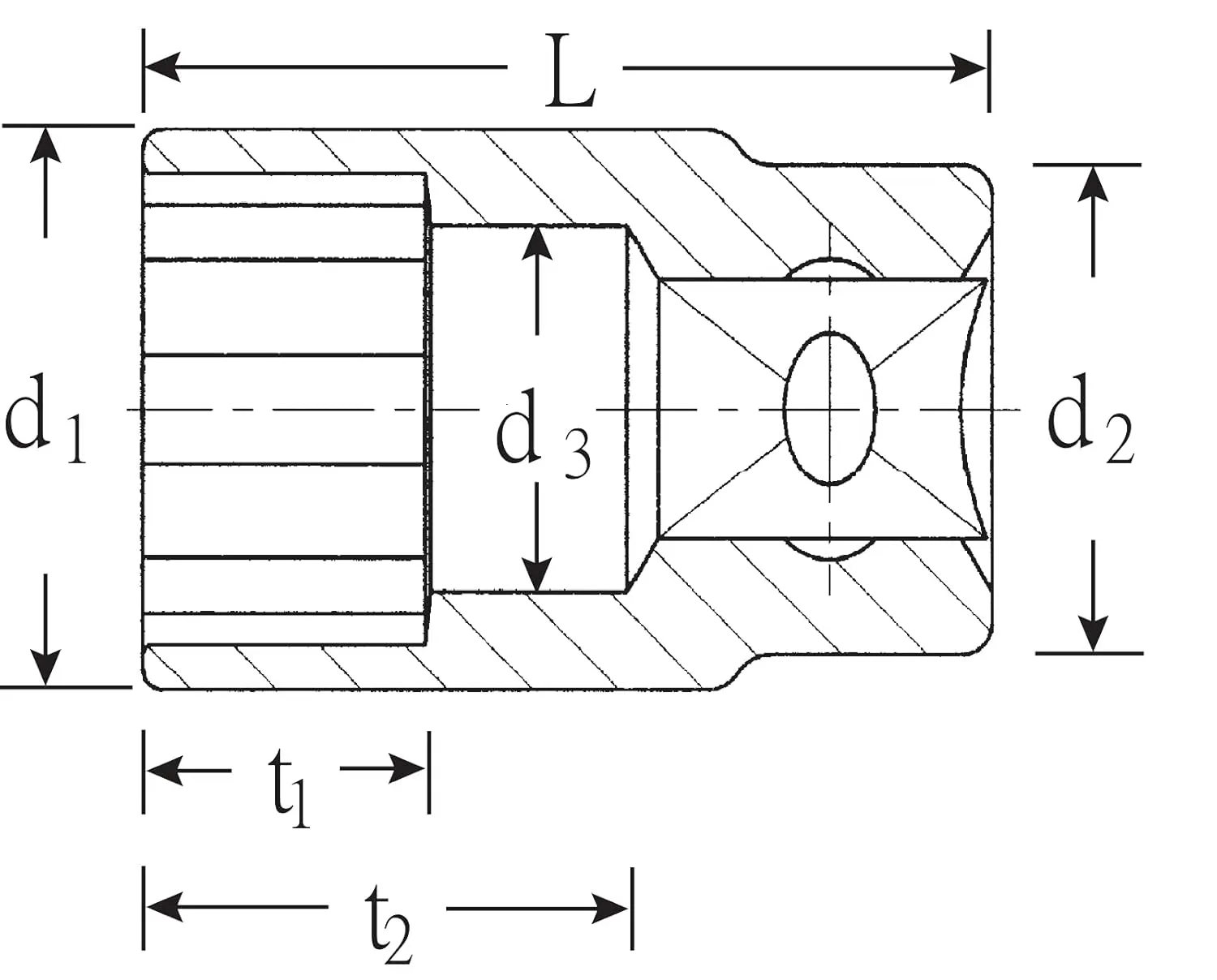 Stahlwille 3030027 52 Socket, 27mm Size, Hexagon AS-drive, 1/2” (12.5mm) Drive Square, 45mm Length, Thin-Walled for Tight Spaces, Made of High-Performance Steel & Chrome-plated, Made in Germany