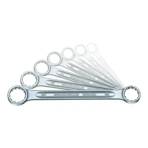Stahlwille 96410501 10-Piece Double Ended Ring Wrench Set, Made of Chrome Alloy Steel, Chrome Plated for Rust Resistance and with Anti-Slip Drive, Provides High Torque & Increased Leverage, No. 21/10