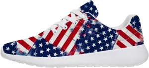 Stars and Stripes US Flag Womens Mens Tennis Shoes Patriotic American Flag Sneakers Running Shoes Gifts for Independence Day,US Size 8 Women/6 Men