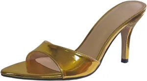 Stiletto High Heels for Women Sexy Open Toe Mules Heeled Sandals Comfort Slip-on Prom Party Dress Shoes 3.15 Inches Heels