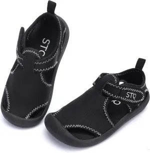 STQ Boys Girls Water Shoes Quick-Dry Slip on Beach Swim Pool Sandals(Toddler/Little Kid)