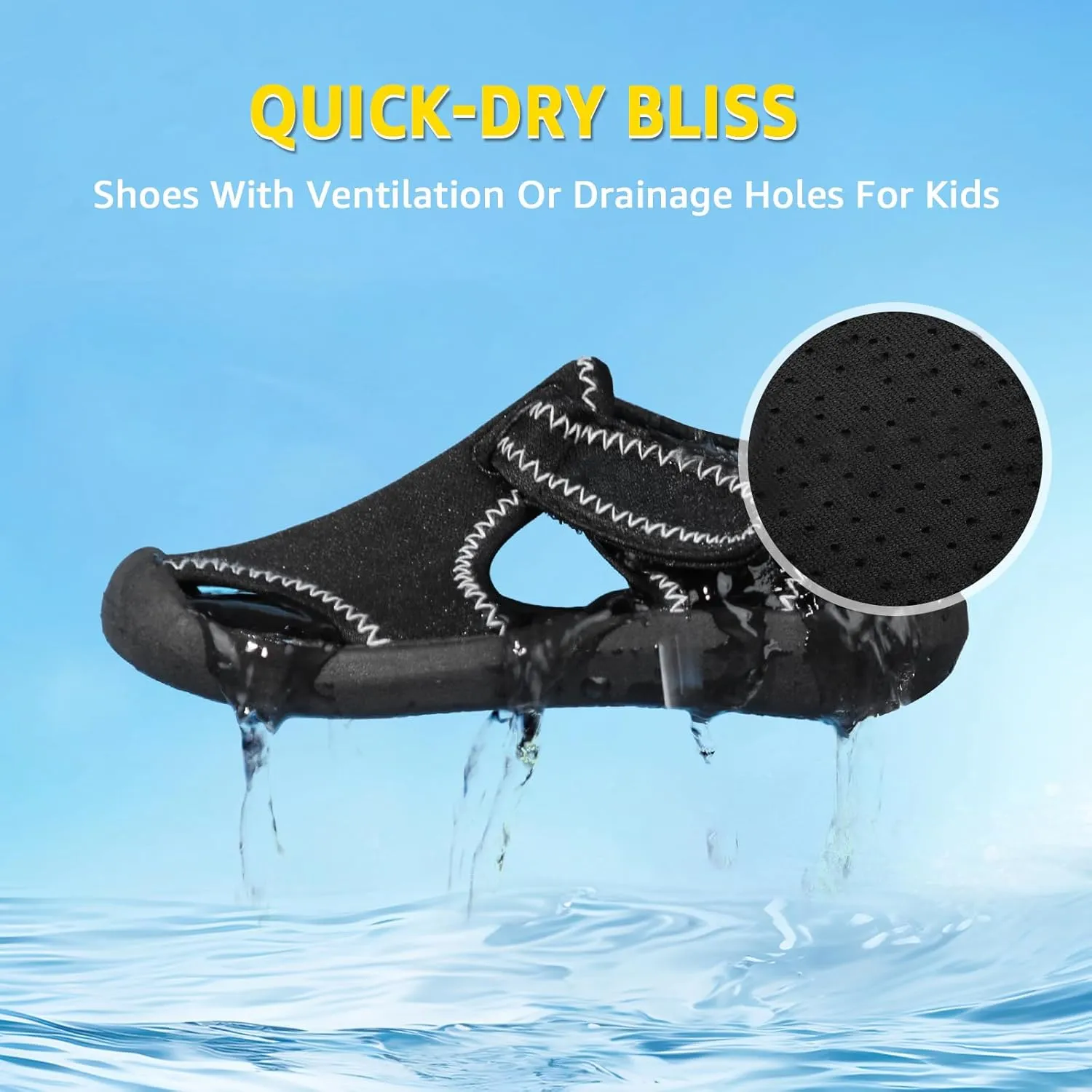 STQ Boys Girls Water Shoes Quick-Dry Slip on Beach Swim Pool Sandals(Toddler/Little Kid)