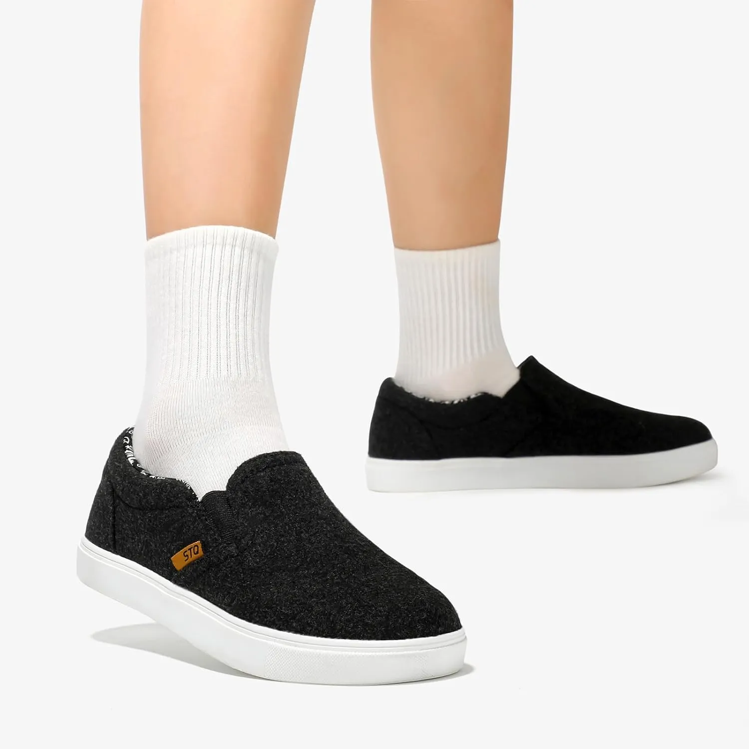 STQ Wide Toe Box Slip On Shoes for Women | Business Casual Shoes for Women Trendy Fashion Sneakers Lightweight Loafers Shoes