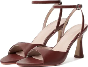 Susanny High Heels for Women Pointed Open Toe Strappy Chunky Block Heels Ankle Strap Stiletto Kitten Heeled Sandals Wedding Bridal Party Prom Sexy Dress Shoes