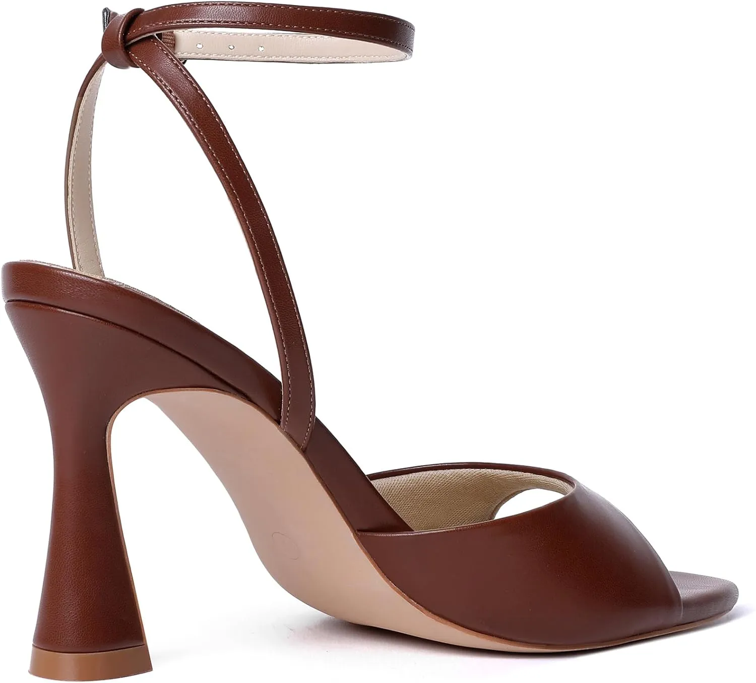Susanny High Heels for Women Pointed Open Toe Strappy Chunky Block Heels Ankle Strap Stiletto Kitten Heeled Sandals Wedding Bridal Party Prom Sexy Dress Shoes