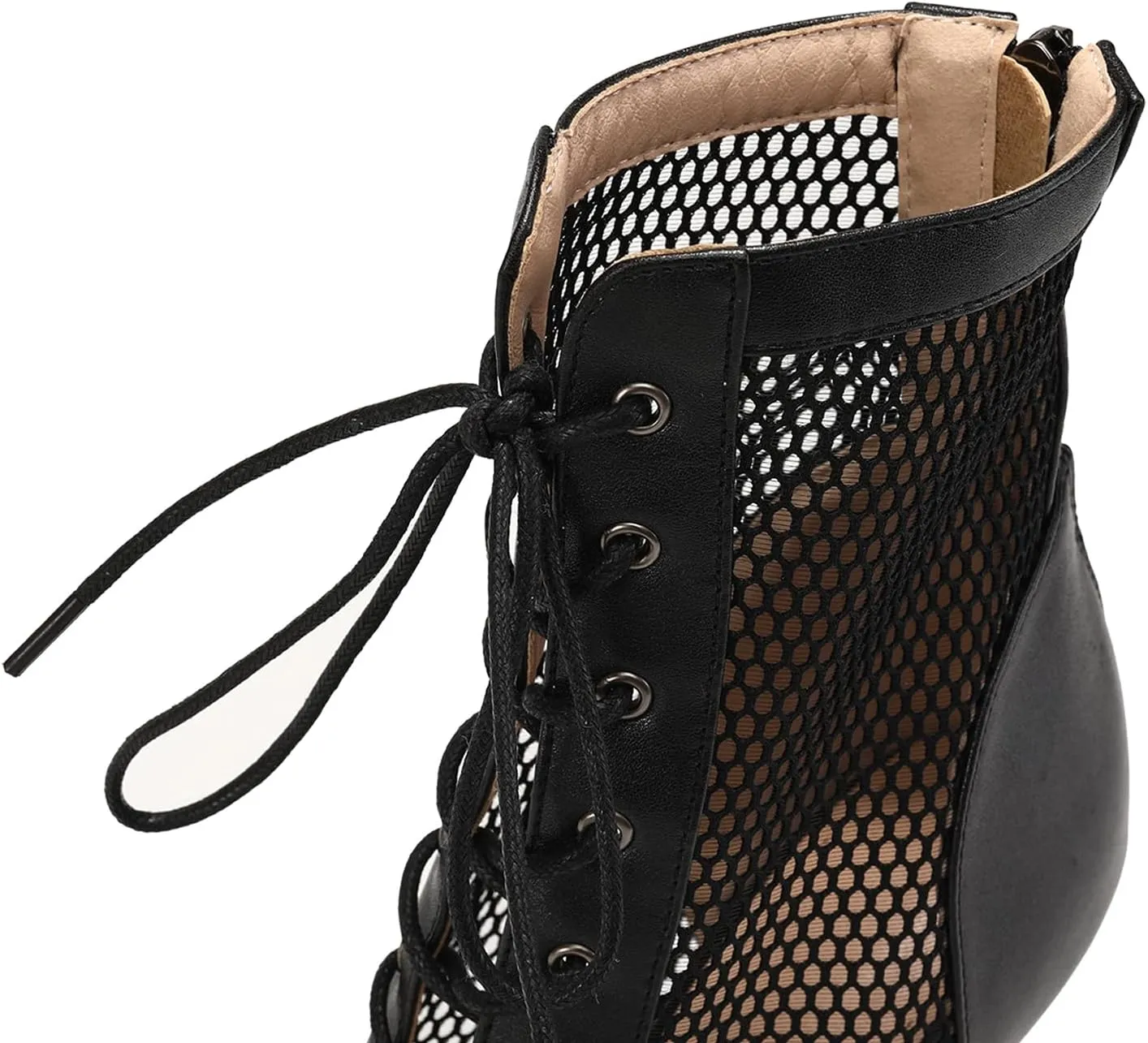 SWDZM Women Latin Dance Boots Ankle Open Toe Ballroom Salsa Professional Dancing Heels