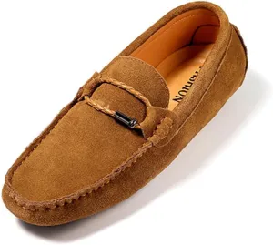 TangDao Men’s Loafers Slip On Shoes, Suede Cowhide Moccasins Boat Shoes, Casual Walking Driving Shoes for Spring Autumn