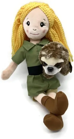 The Petting Zoo, Zookeeper Plush Doll with Sloth Stuffed Animal- Gifts for Girls Zookeeper Soft Doll with Sloth Plush Toy, Blonde 16in