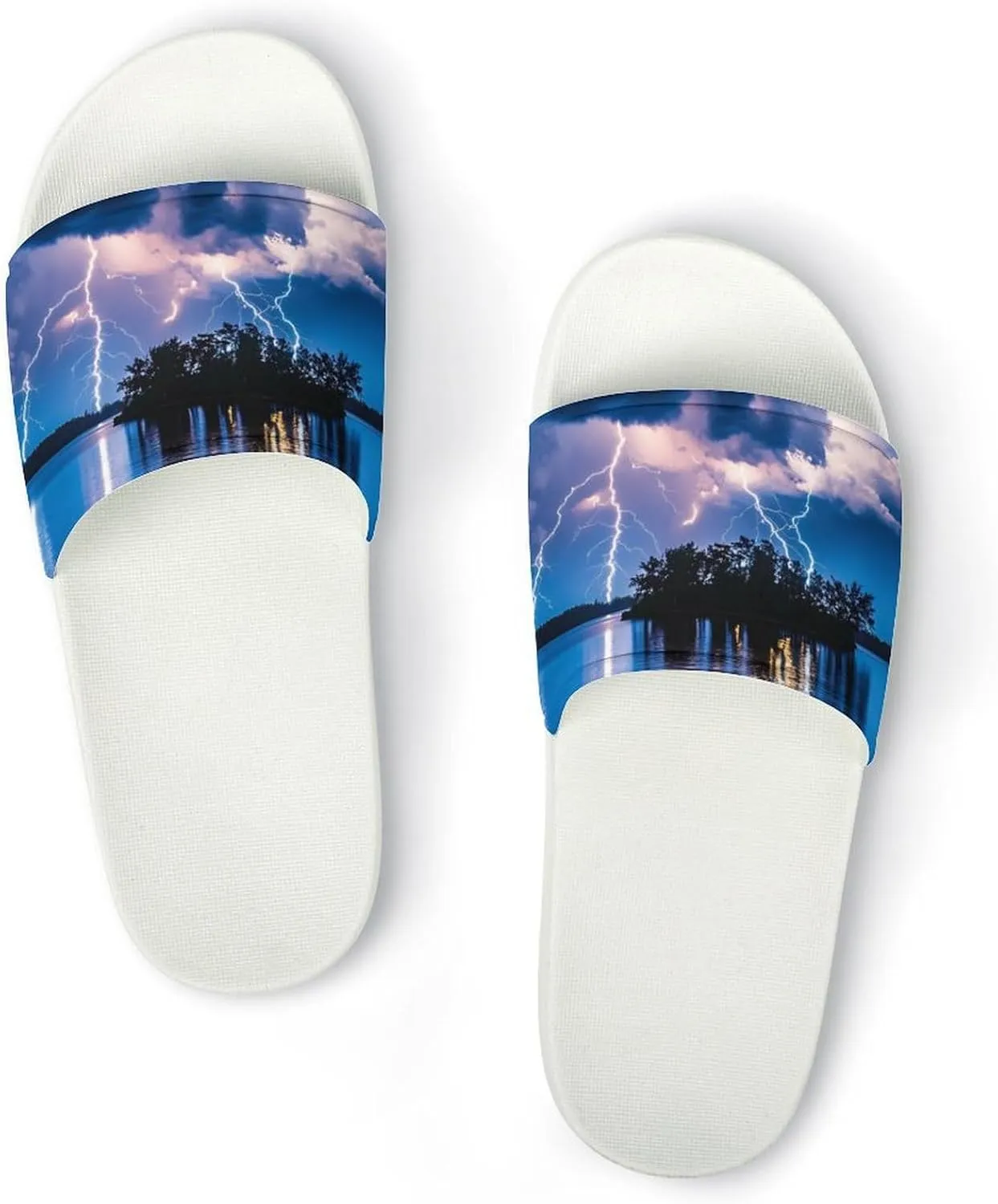 Thunder in The Sky Funny House Sandals Non Slip Shower Slippers Quick Drying Bathroom Shoes for Women Men