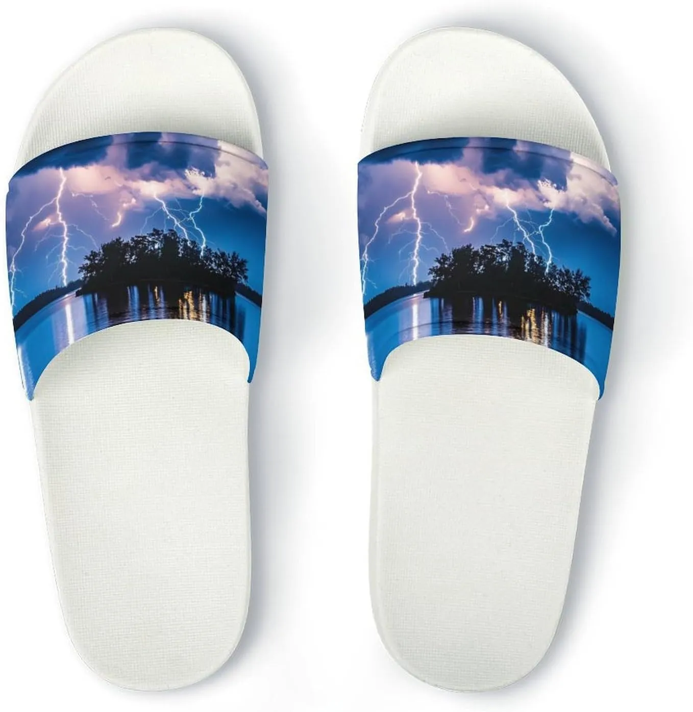 Thunder in The Sky Funny House Sandals Non Slip Shower Slippers Quick Drying Bathroom Shoes for Women Men