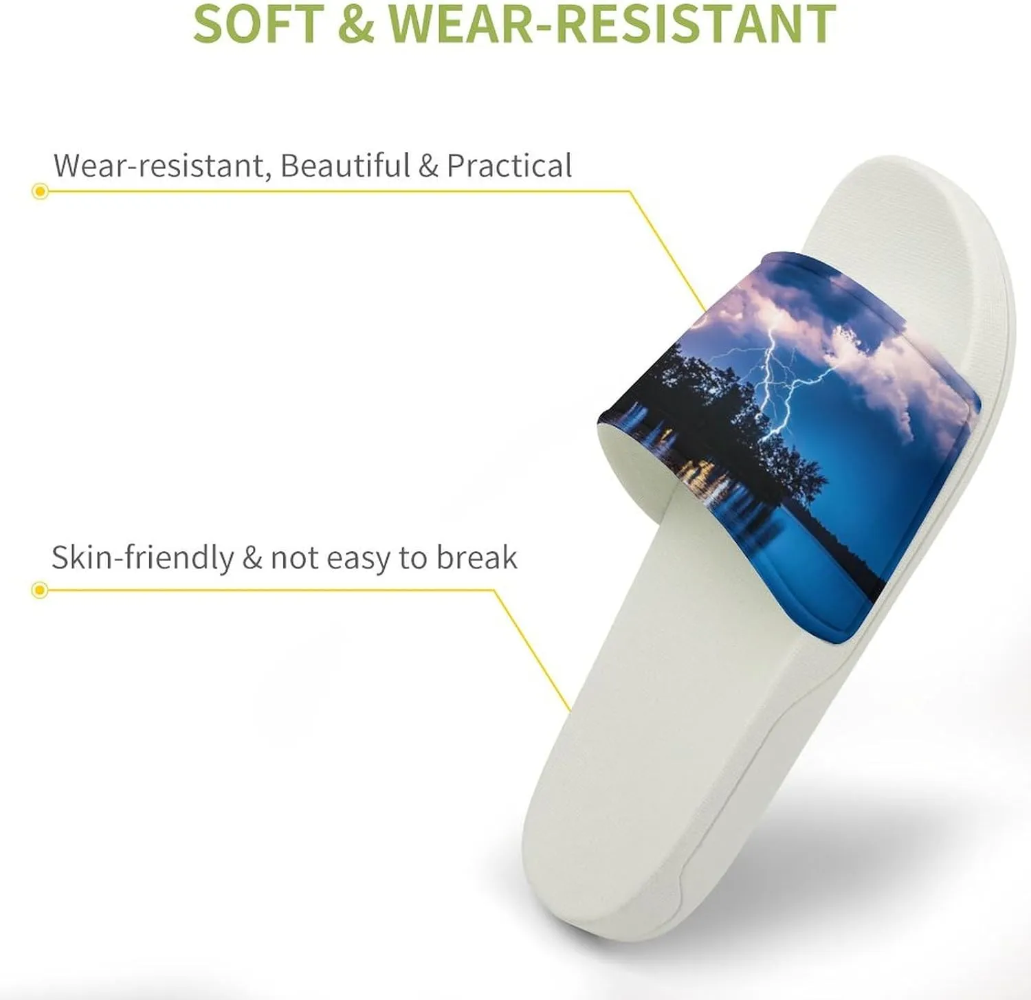 Thunder in The Sky Funny House Sandals Non Slip Shower Slippers Quick Drying Bathroom Shoes for Women Men