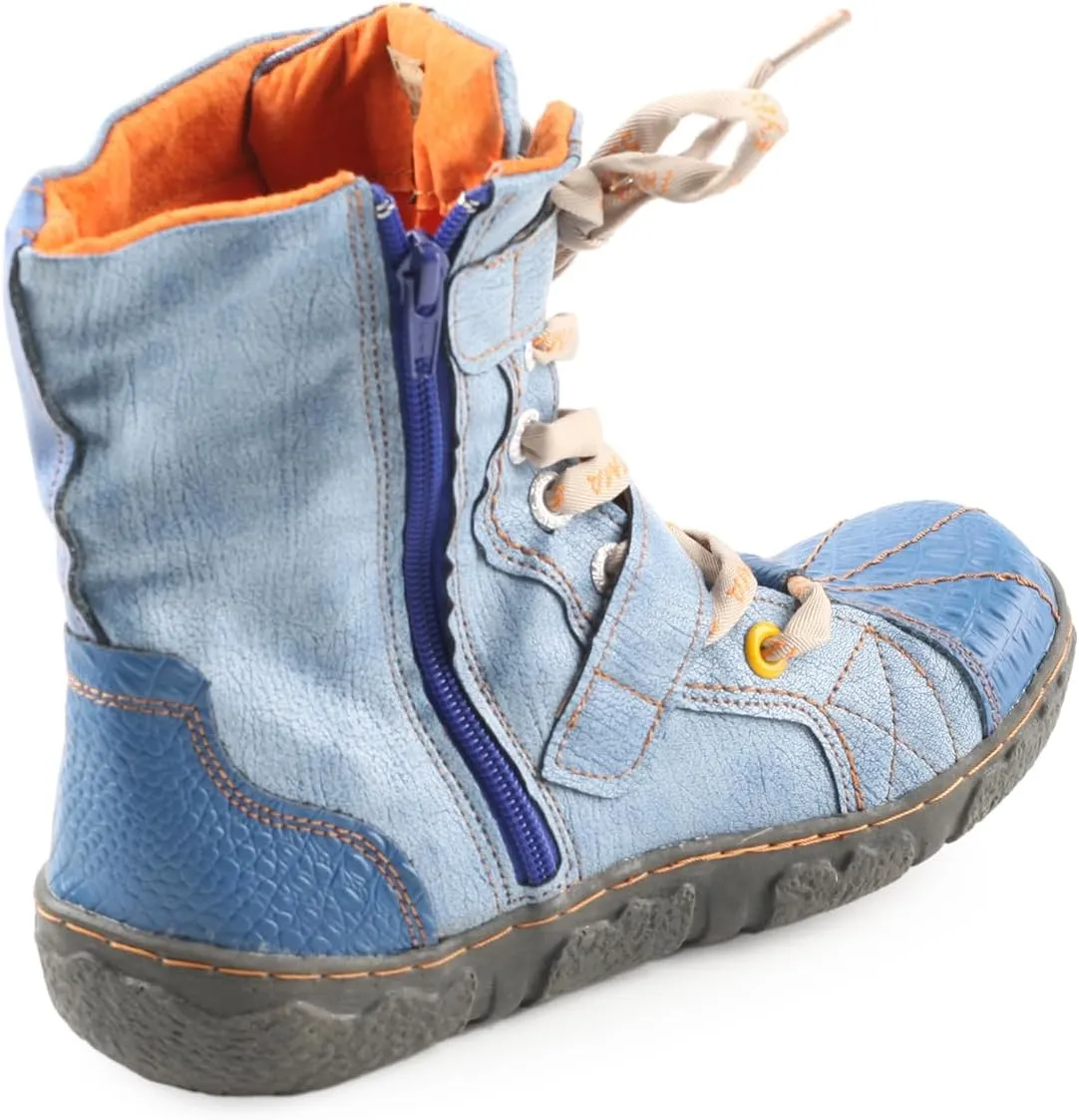 TMA EYES Women's PU Lining Flat Ankle Boots with Zipper - Perfect for Casual Wear