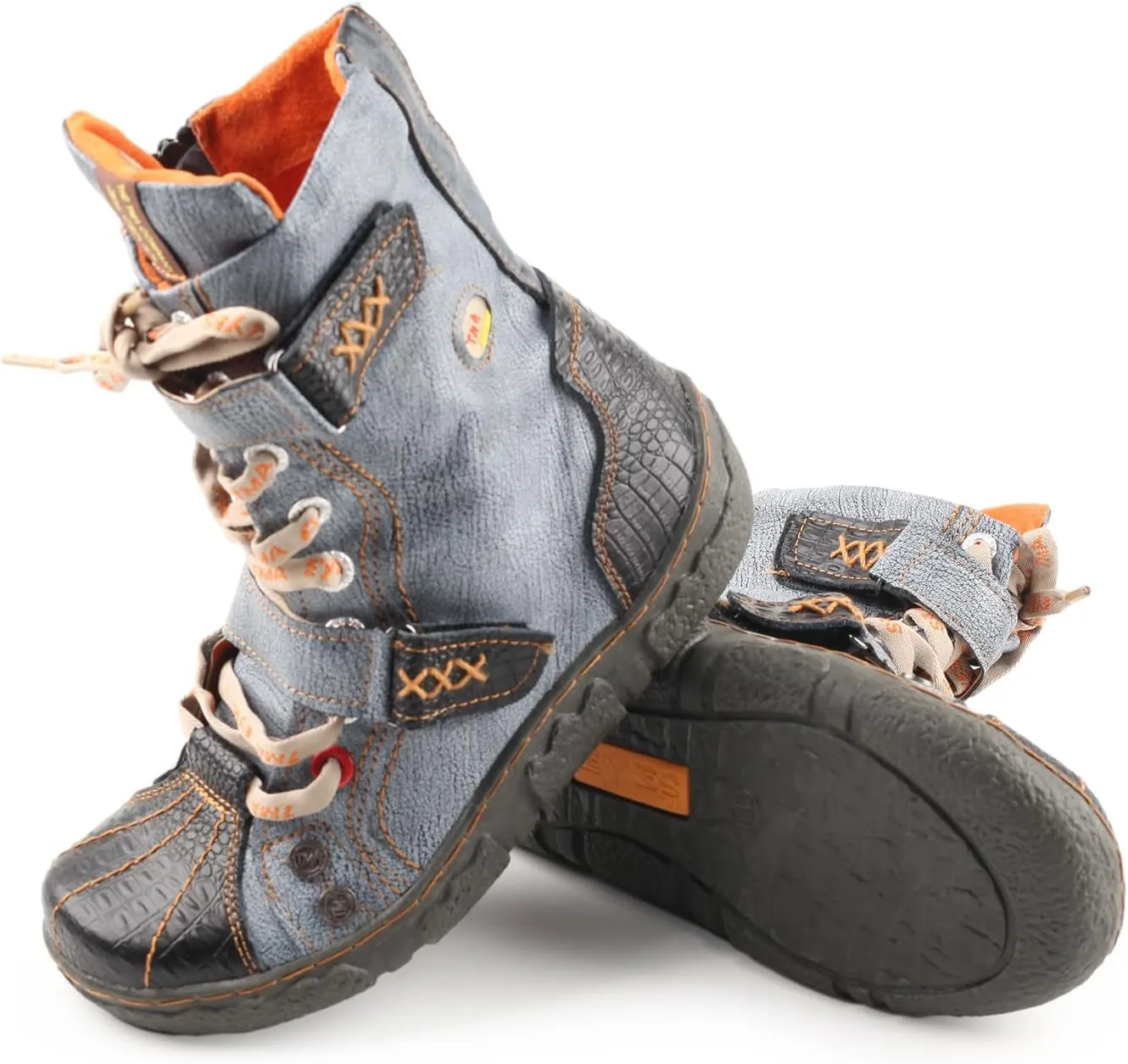 TMA EYES Women's PU Lining Flat Ankle Boots with Zipper - Perfect for Casual Wear