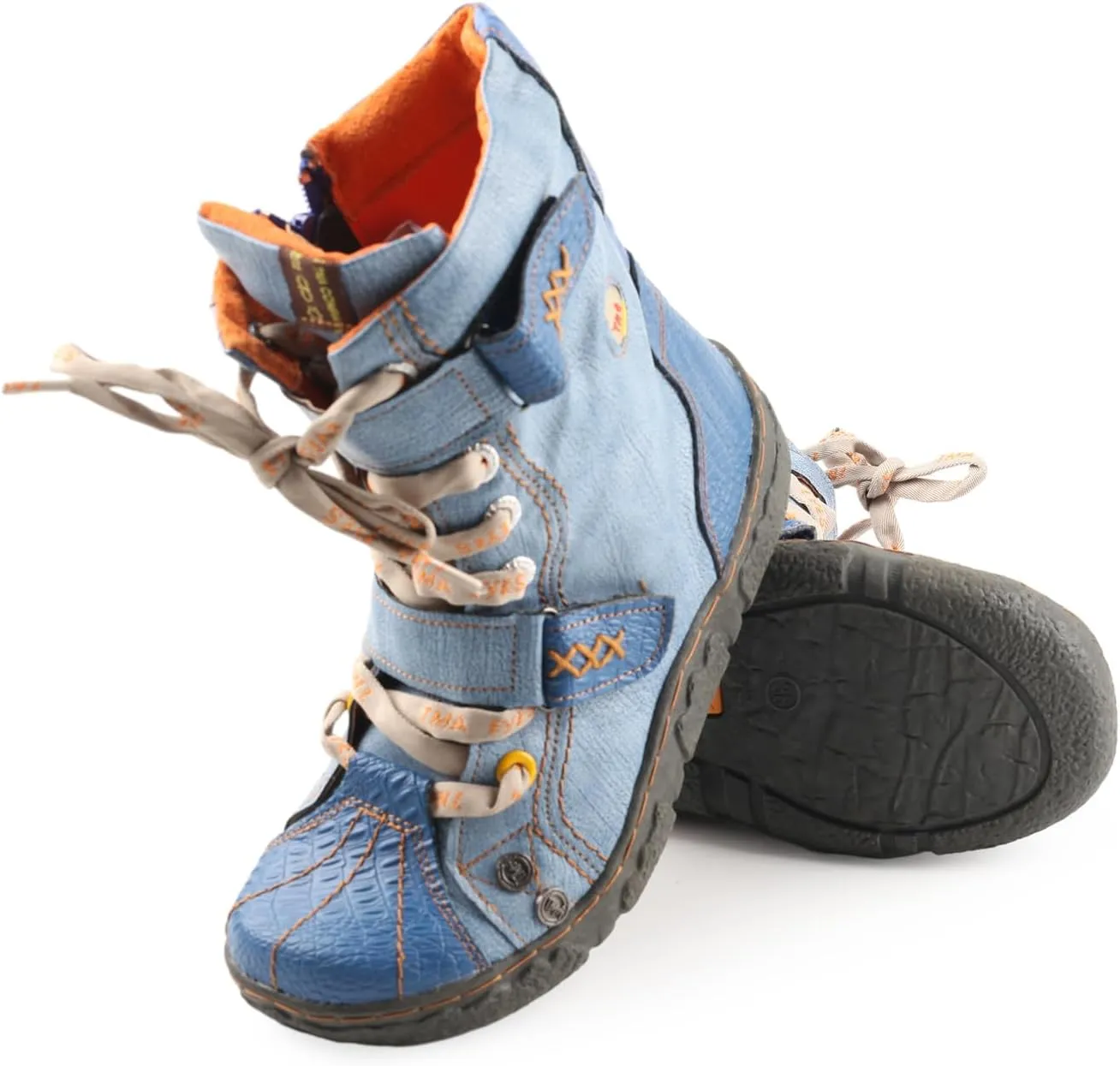 TMA EYES Women's PU Lining Flat Ankle Boots with Zipper - Perfect for Casual Wear