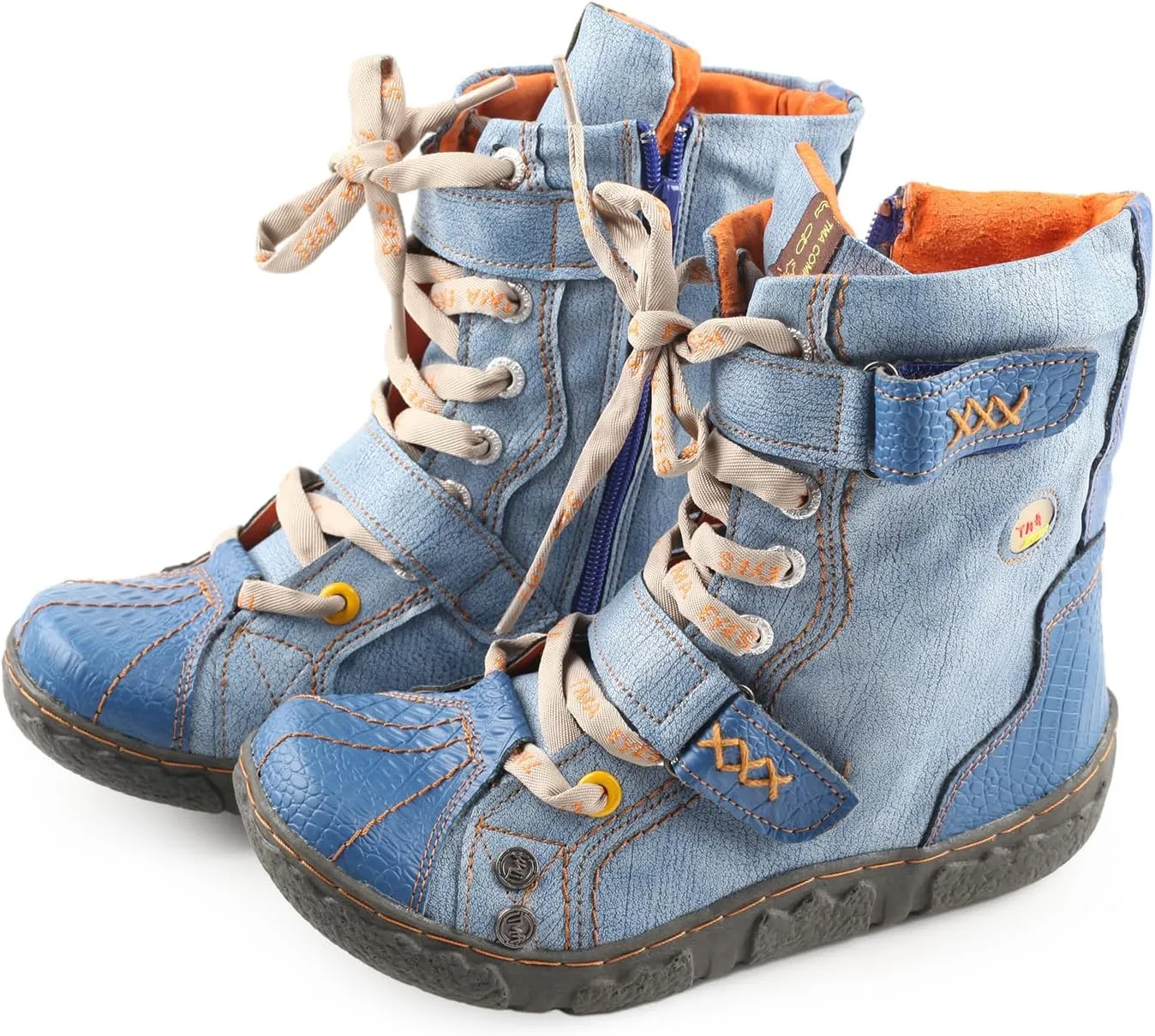TMA EYES Women's PU Lining Flat Ankle Boots with Zipper - Perfect for Casual Wear