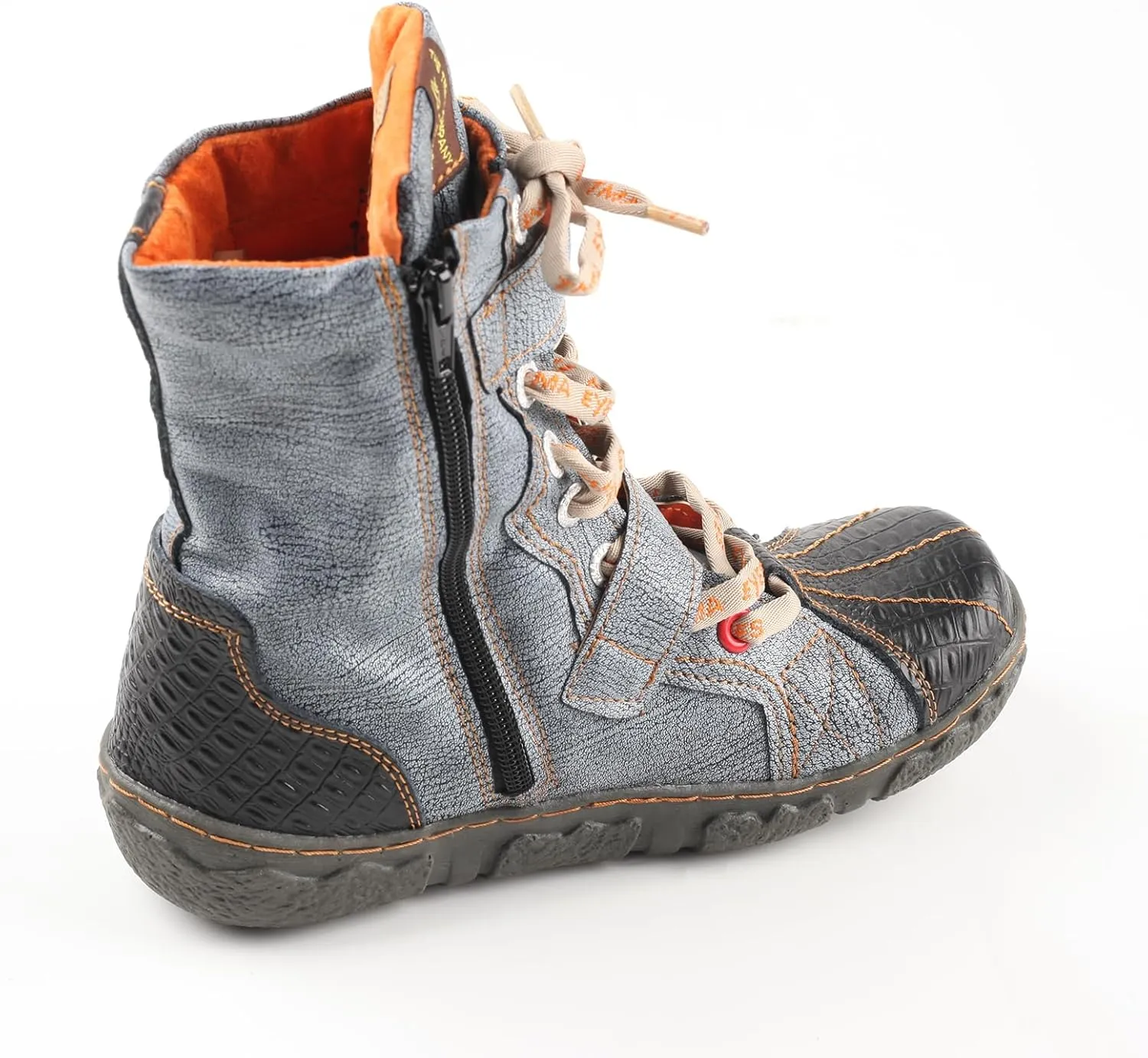 TMA EYES Women's PU Lining Flat Ankle Boots with Zipper - Perfect for Casual Wear