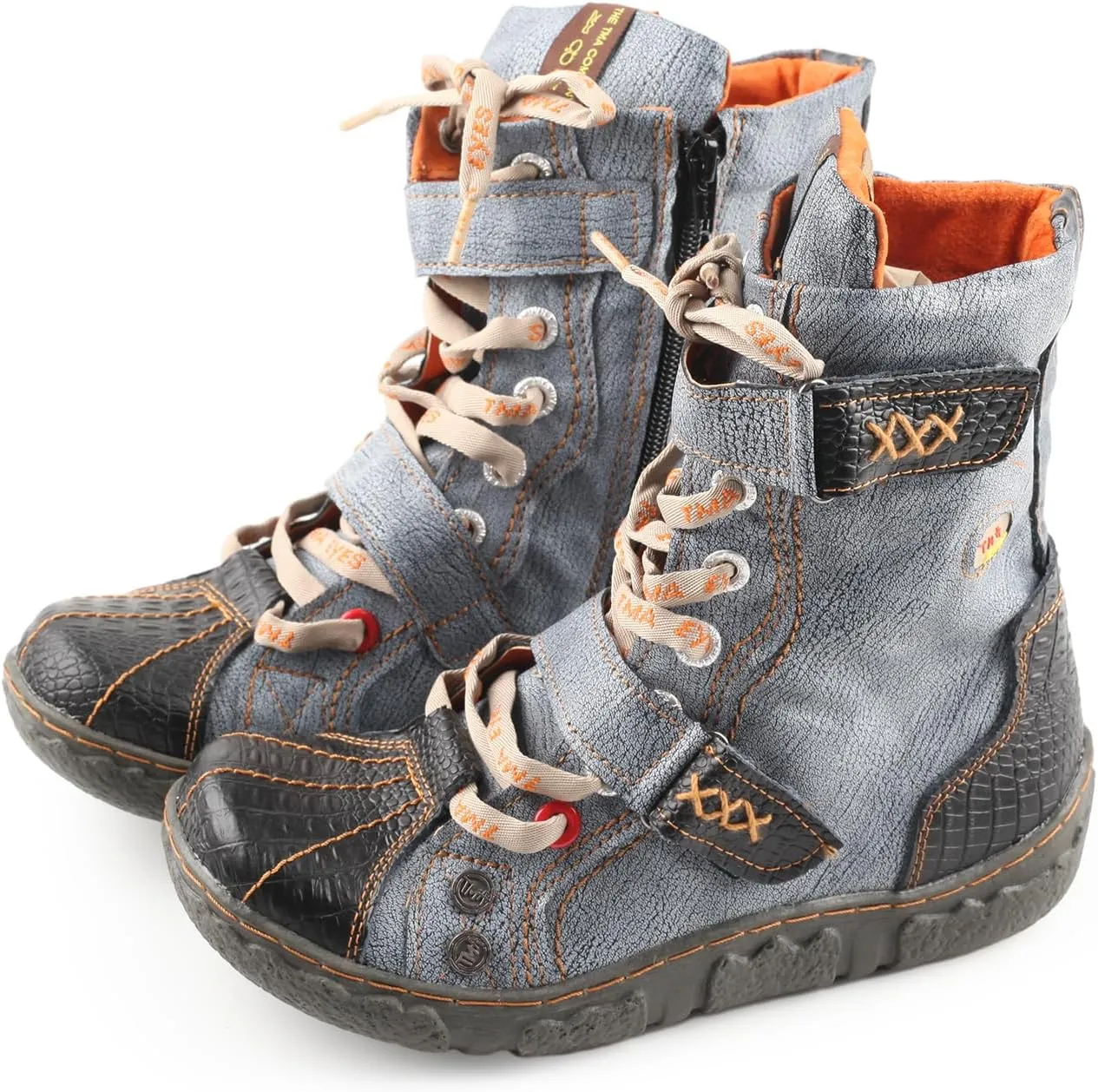 TMA EYES Women's PU Lining Flat Ankle Boots with Zipper - Perfect for Casual Wear