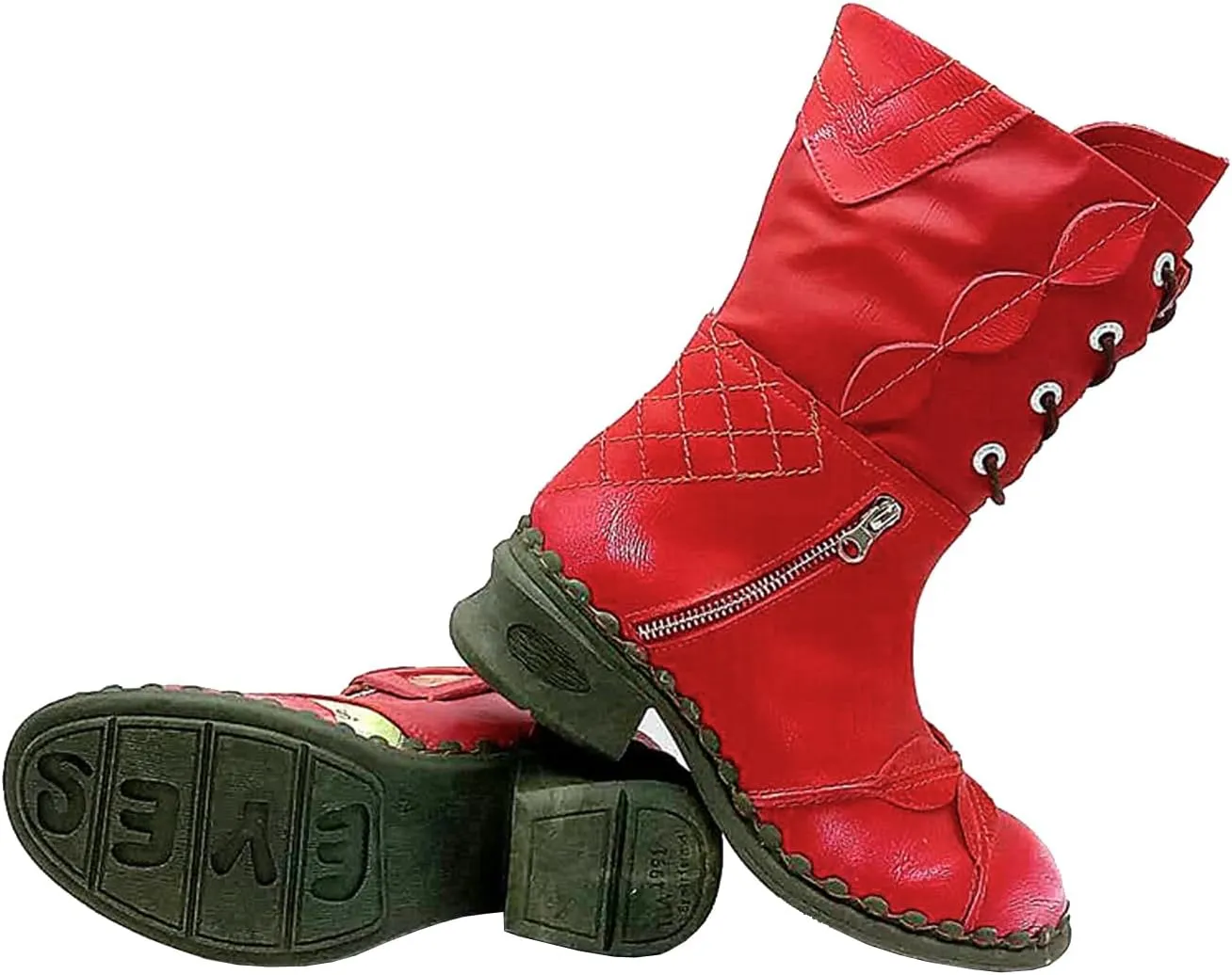 TMA EYES Women's Winter Fashion Novelty Side Zipper Calf Boots