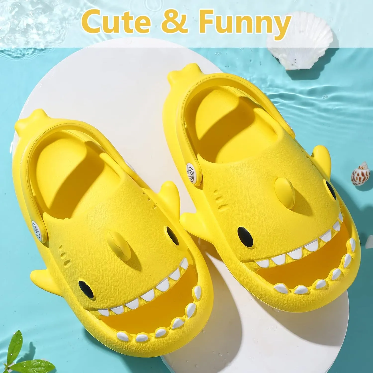 Toddler Shark Cloud Slides | Kids Shower Sandals | Boys Girls Cute Cartoon Fish Flip Flops | Beach Pool Home Slippers Shoes | Quick Dry Non-Slip