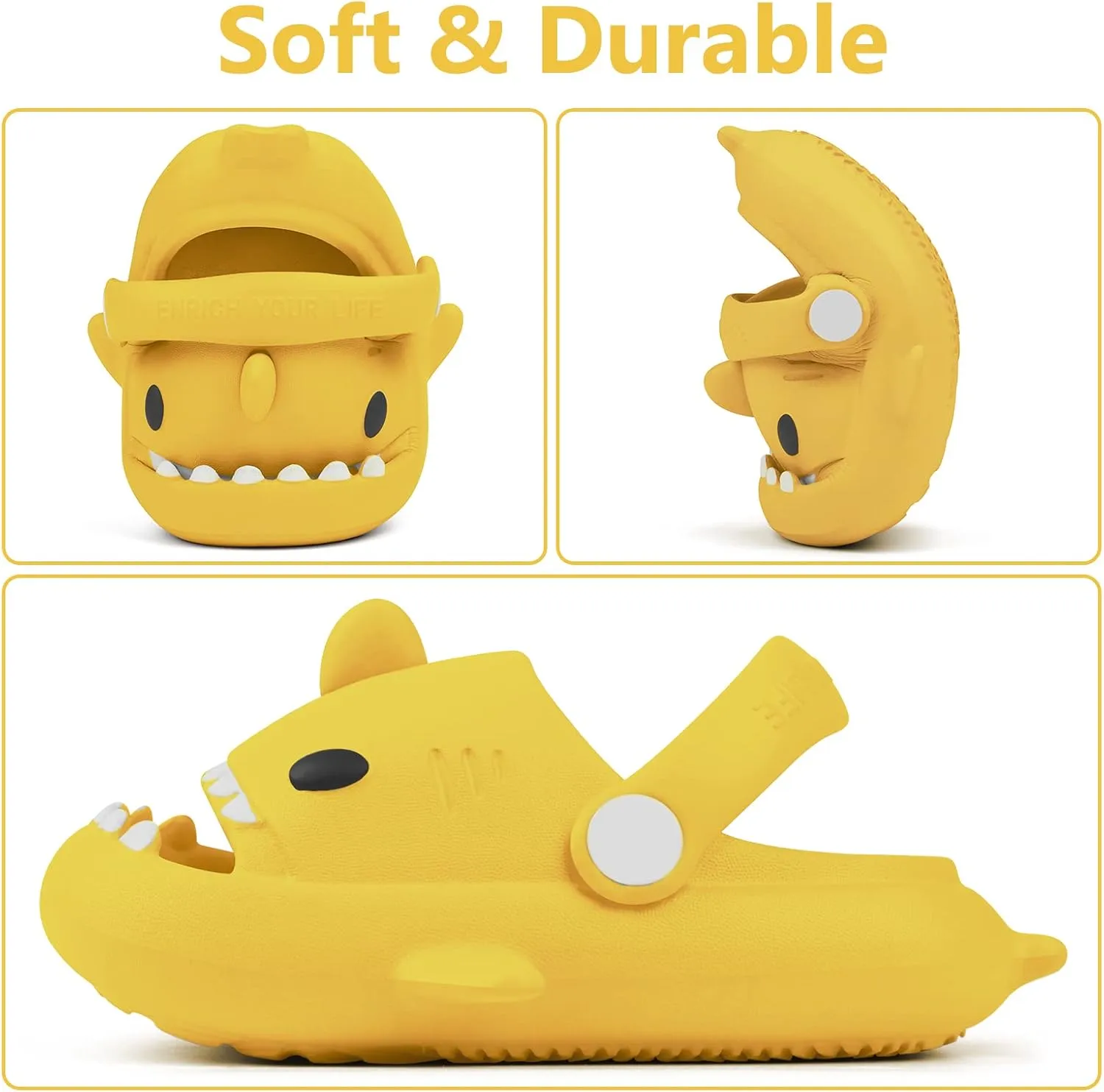 Toddler Shark Cloud Slides | Kids Shower Sandals | Boys Girls Cute Cartoon Fish Flip Flops | Beach Pool Home Slippers Shoes | Quick Dry Non-Slip