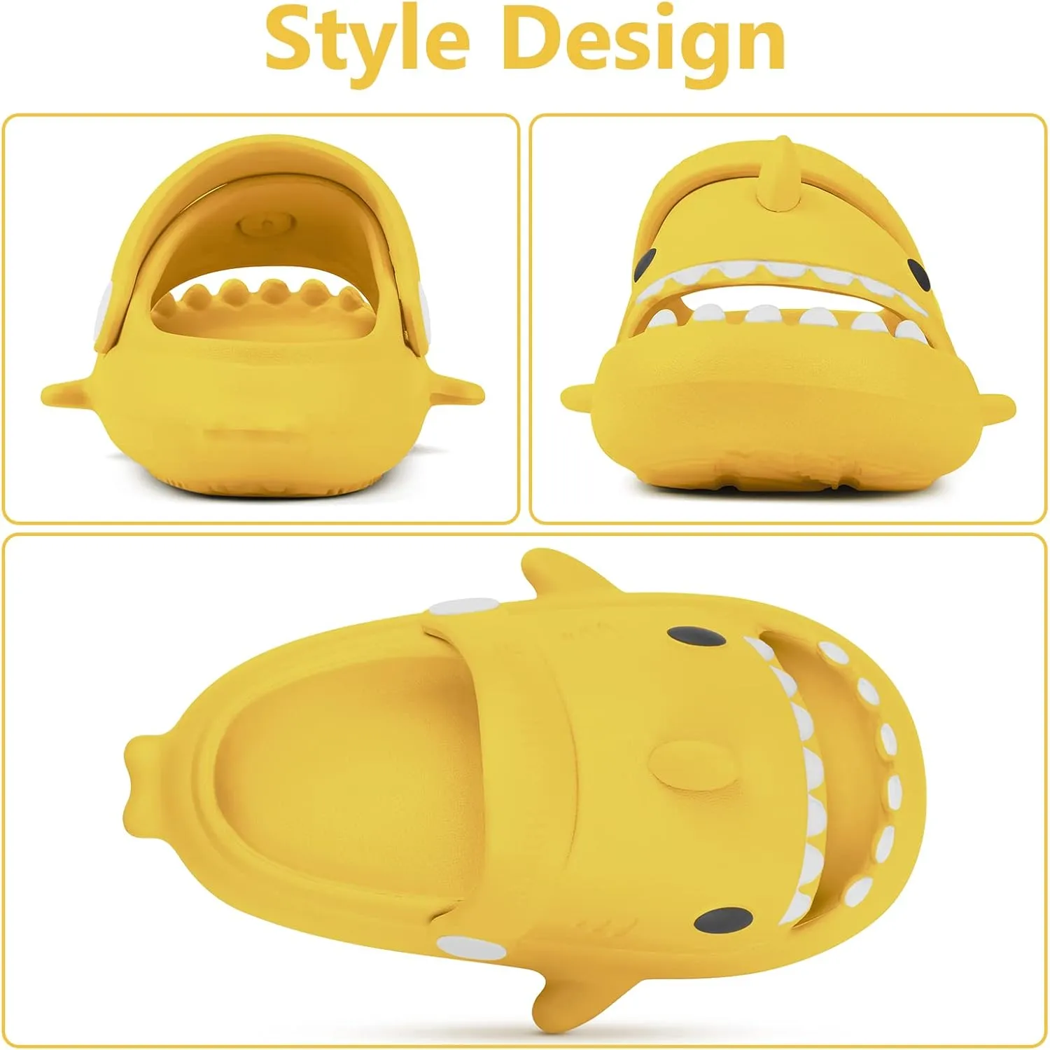Toddler Shark Cloud Slides | Kids Shower Sandals | Boys Girls Cute Cartoon Fish Flip Flops | Beach Pool Home Slippers Shoes | Quick Dry Non-Slip