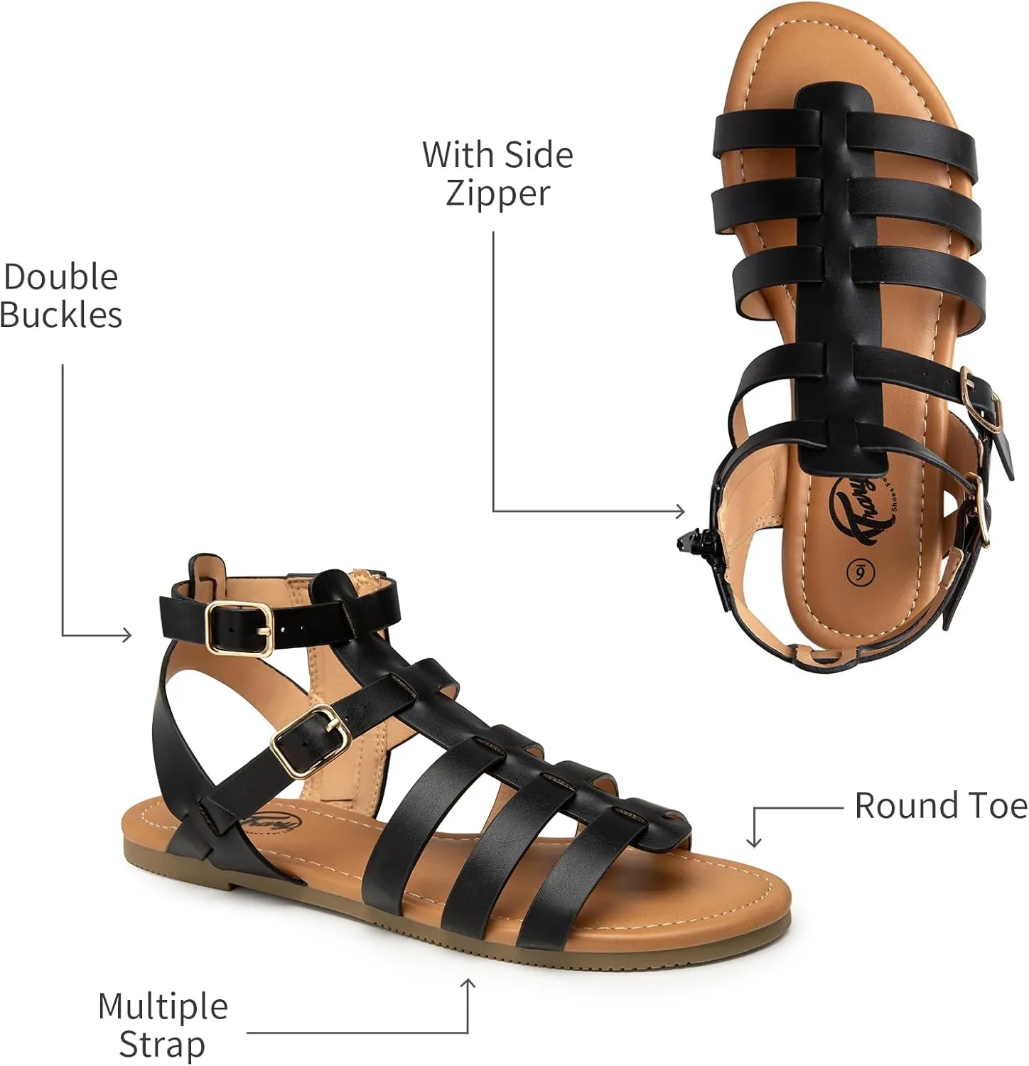 Trary Womens Sandals, Gladiator Sandals for Women, Wide Width Sandals for Women, Strappy Sandals, Flat Sandals for Women, Trendy Sandals Women Dressy Summer Flat, Comfortable Sandals Women