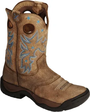 Twisted X Women's Distressed All Around Barn Boot Round Toe - WAB004 9.5 M US Bomber