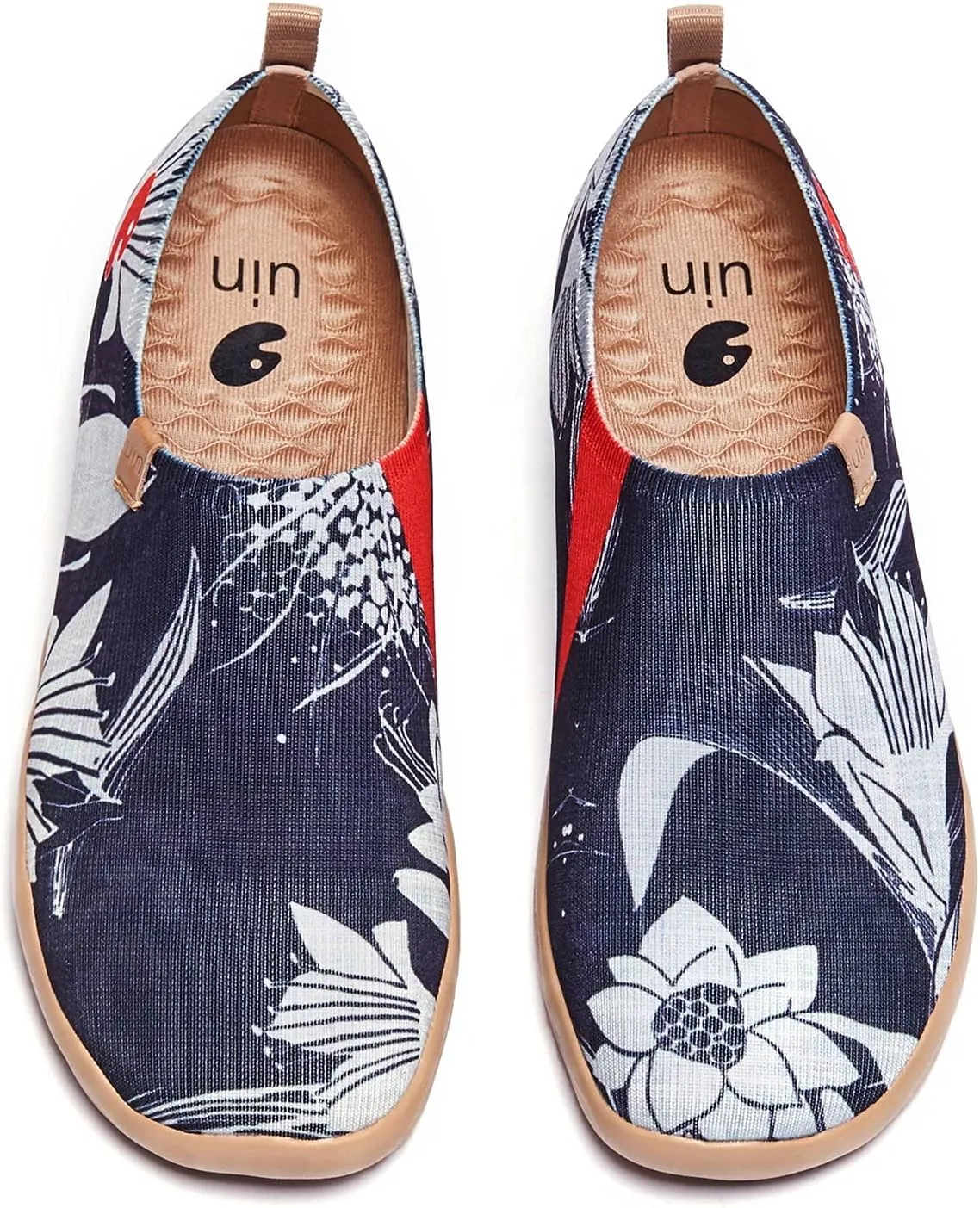 UIN Women's Slip-On Shoes Comfortable Breathable Knit Casual Footwear Stylish Travel-Friendly Loafers