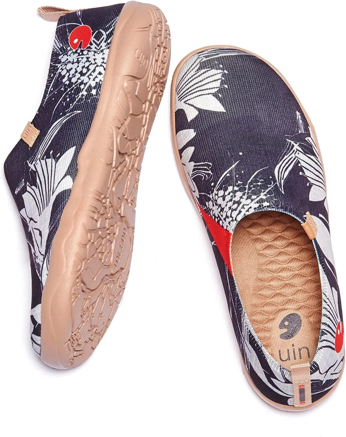 UIN Women's Slip-On Shoes Comfortable Breathable Knit Casual Footwear Stylish Travel-Friendly Loafers