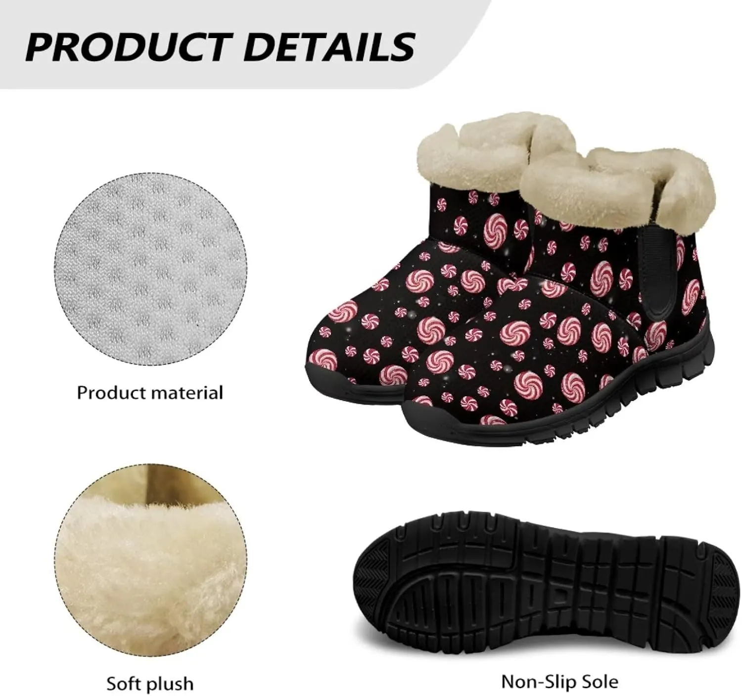 UNICEU Winter Boots for Women Warm Faux Fur Lined Ankle Booties Soft Cozy Fluffy Fuzzy Boots Christmas Snow Boots
