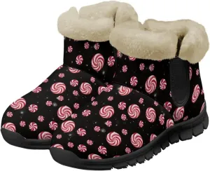 UNICEU Winter Boots for Women Warm Faux Fur Lined Ankle Booties Soft Cozy Fluffy Fuzzy Boots Christmas Snow Boots