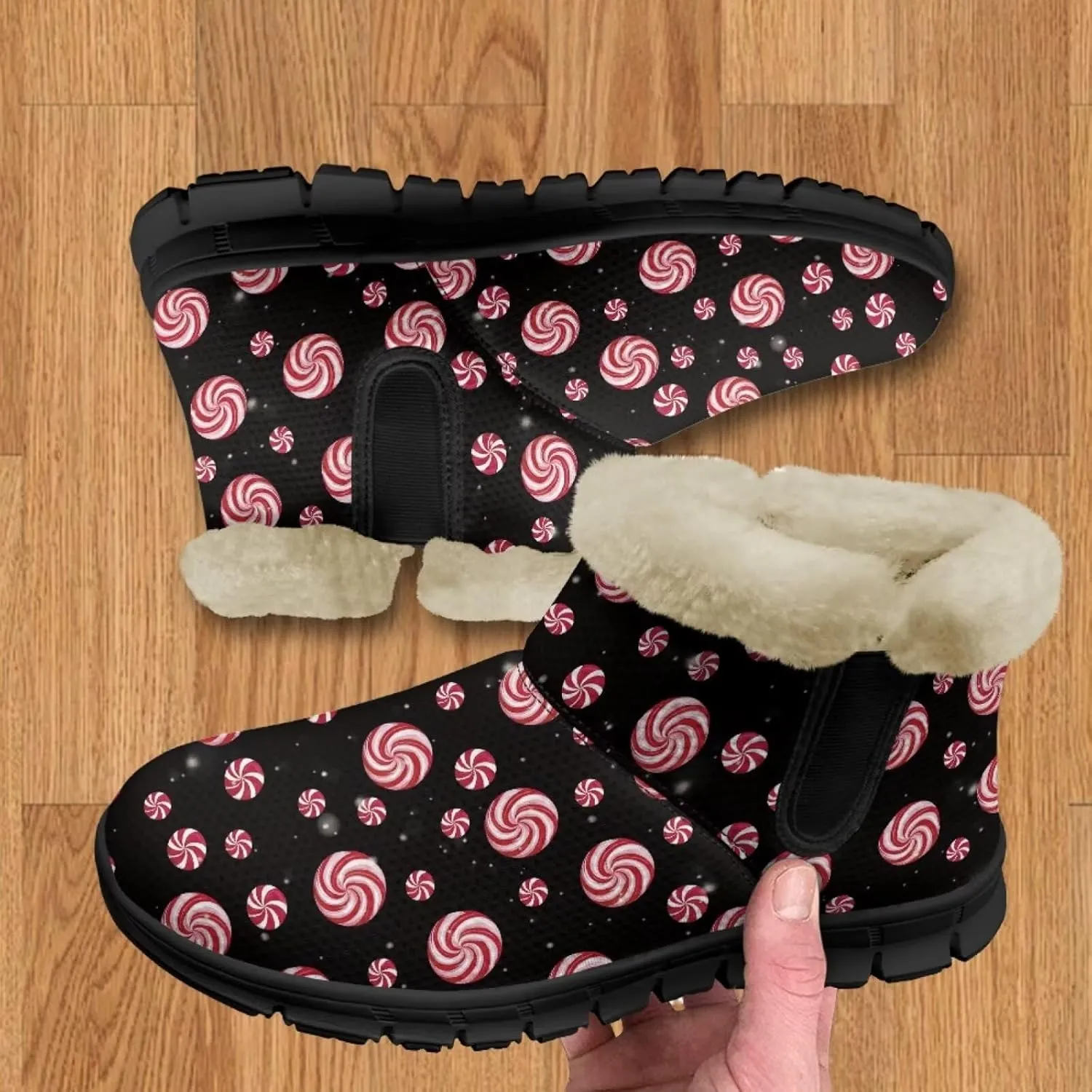 UNICEU Winter Boots for Women Warm Faux Fur Lined Ankle Booties Soft Cozy Fluffy Fuzzy Boots Christmas Snow Boots