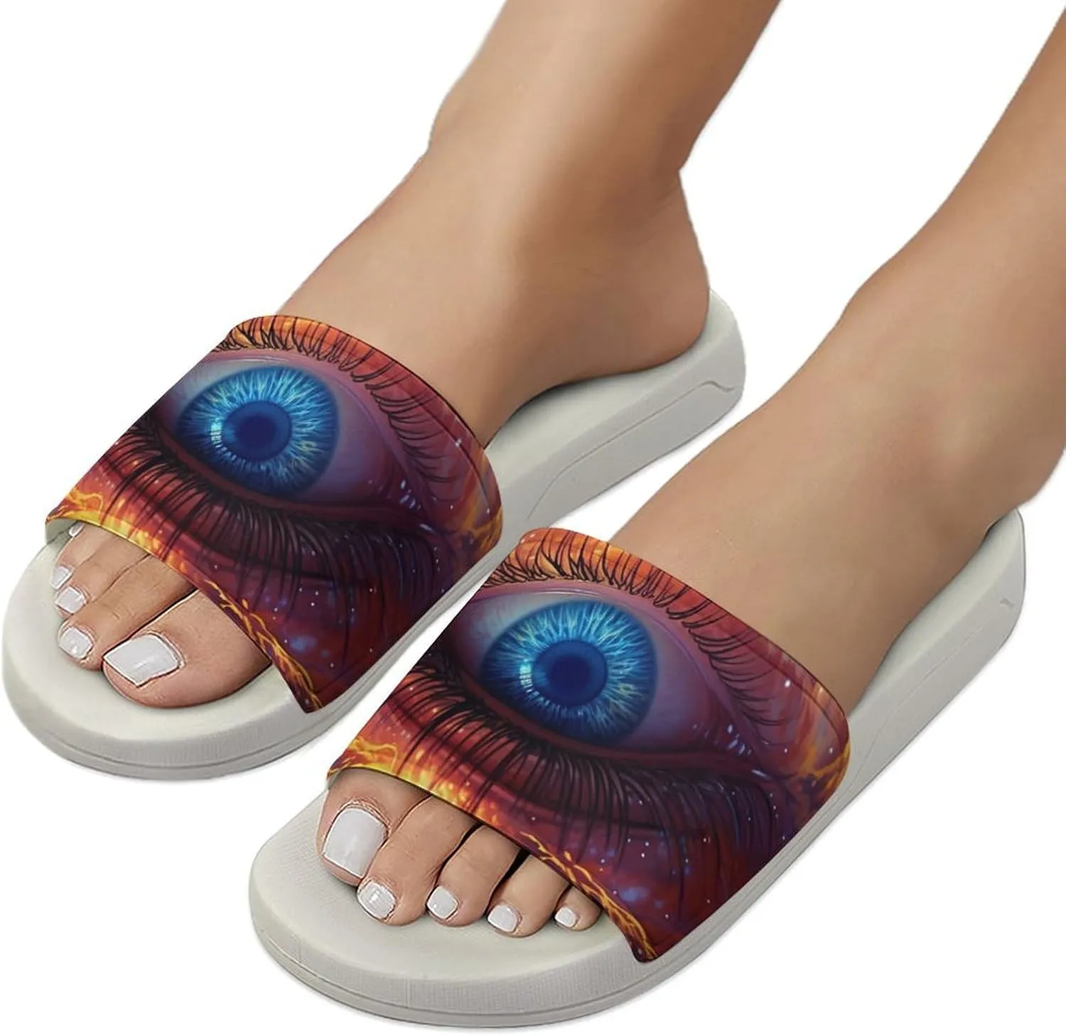 Universe Eye Funny House Sandals Non Slip Shower Slippers Quick Drying Bathroom Shoes for Women Men