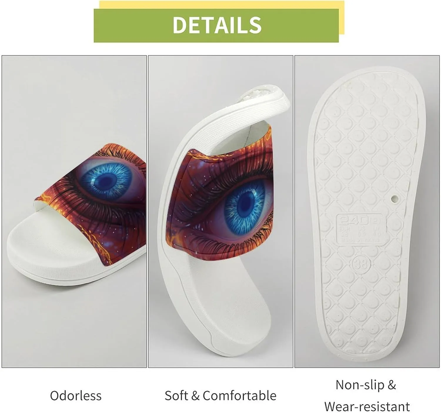 Universe Eye Funny House Sandals Non Slip Shower Slippers Quick Drying Bathroom Shoes for Women Men