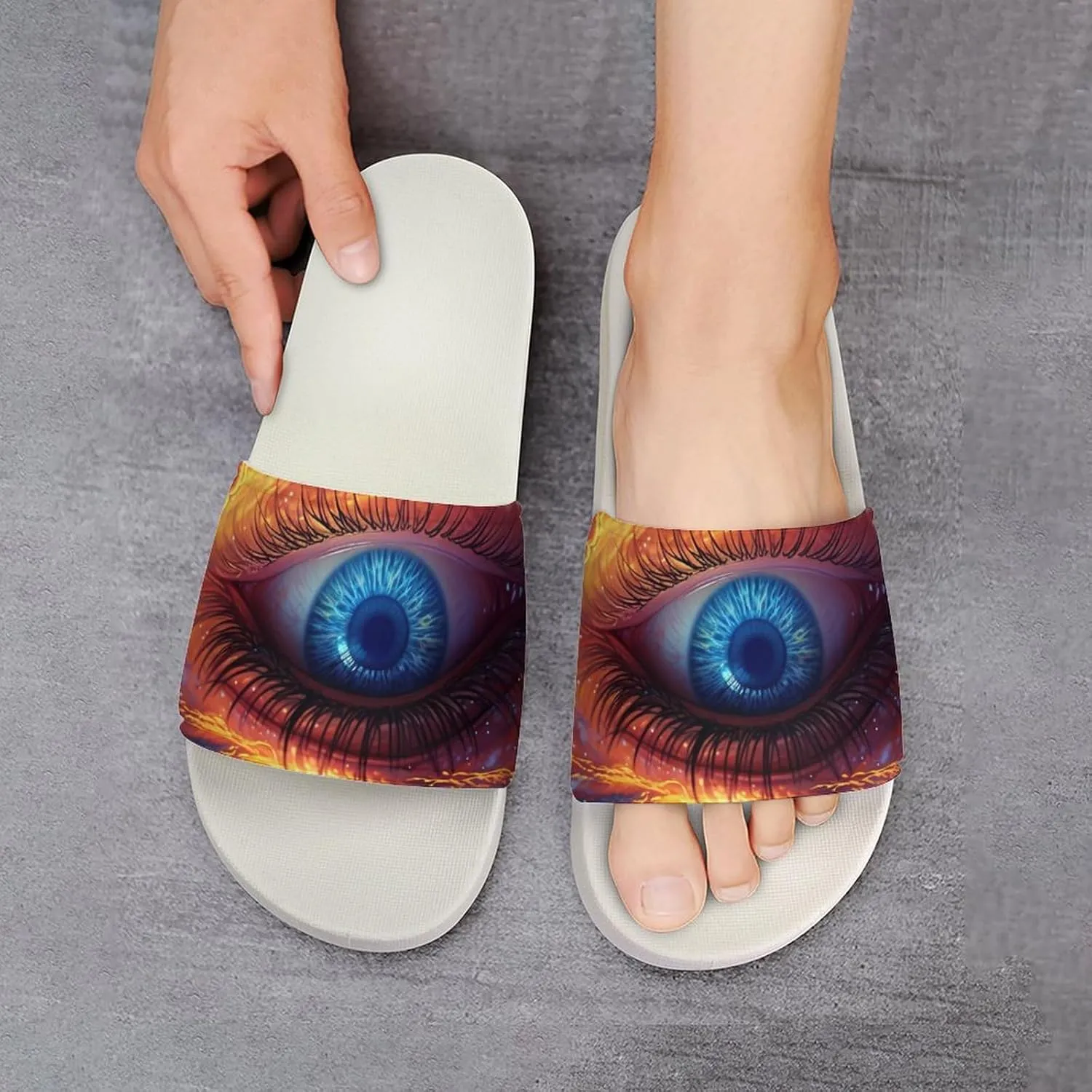 Universe Eye Funny House Sandals Non Slip Shower Slippers Quick Drying Bathroom Shoes for Women Men