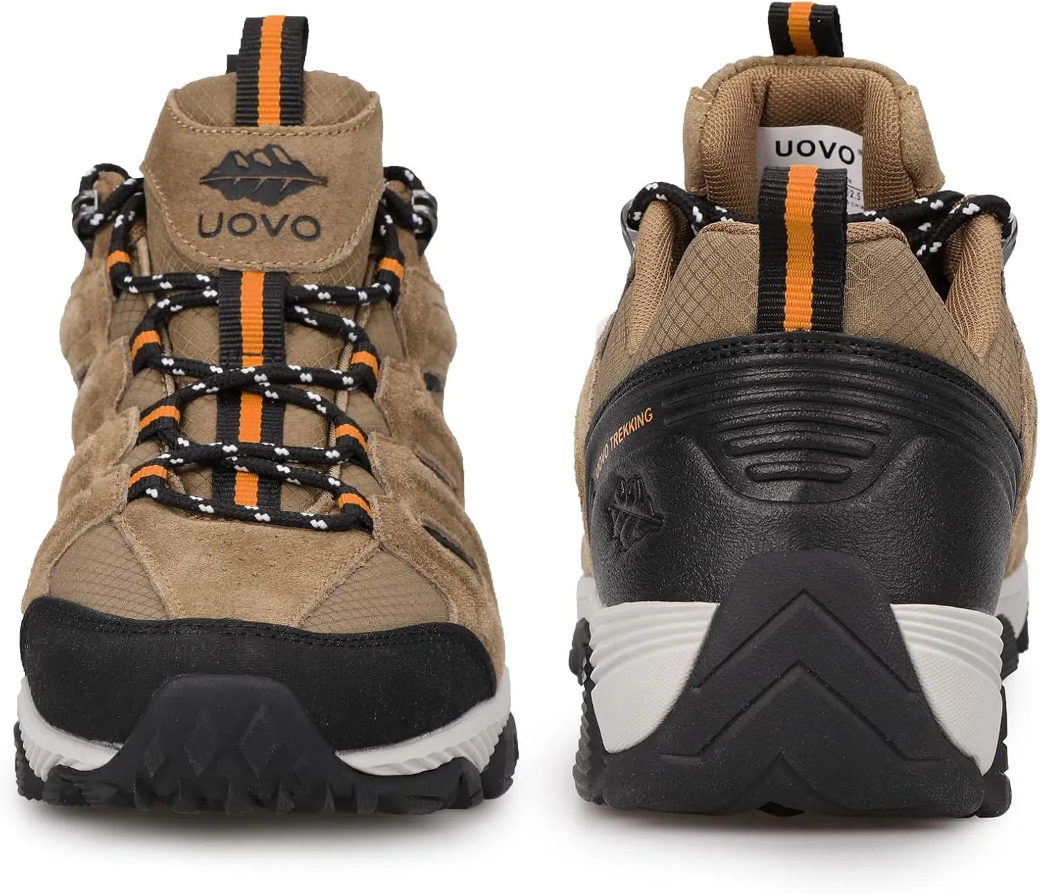 UOVO Men's Waterproof Hiking Shoes Suede Leather Low Cut Non-Slip Durable Lightweight Breathable Casual Walking Shoes for Men Outdoor Trailing Trekking Climbing