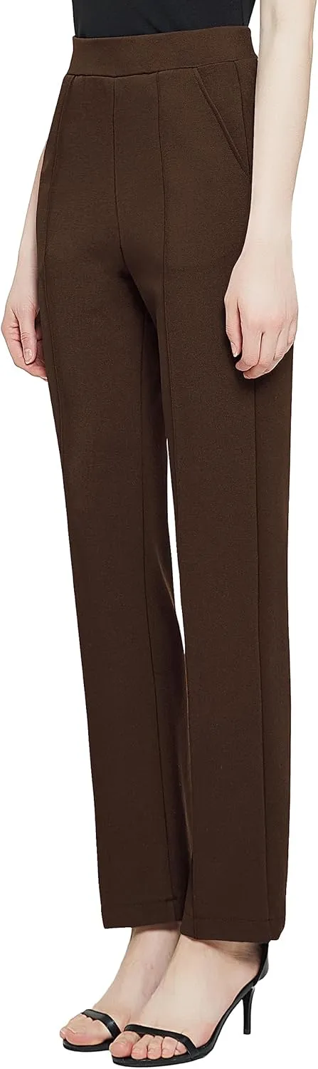 Urban CoCo Women's Yoga Dress Pants Stretchy Casual Slacks Straight Leg Work Pants with Pockets