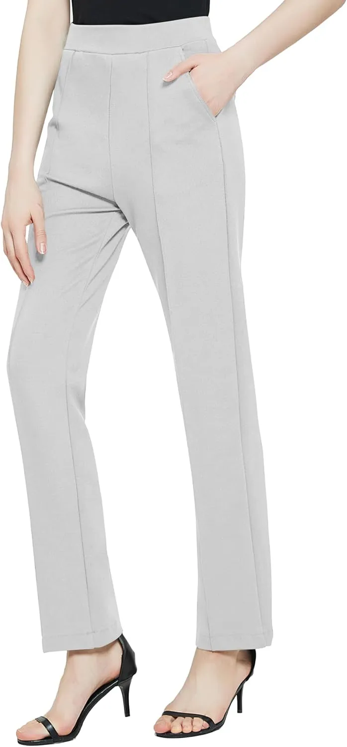 Urban CoCo Women's Yoga Dress Pants Stretchy Casual Slacks Straight Leg Work Pants with Pockets