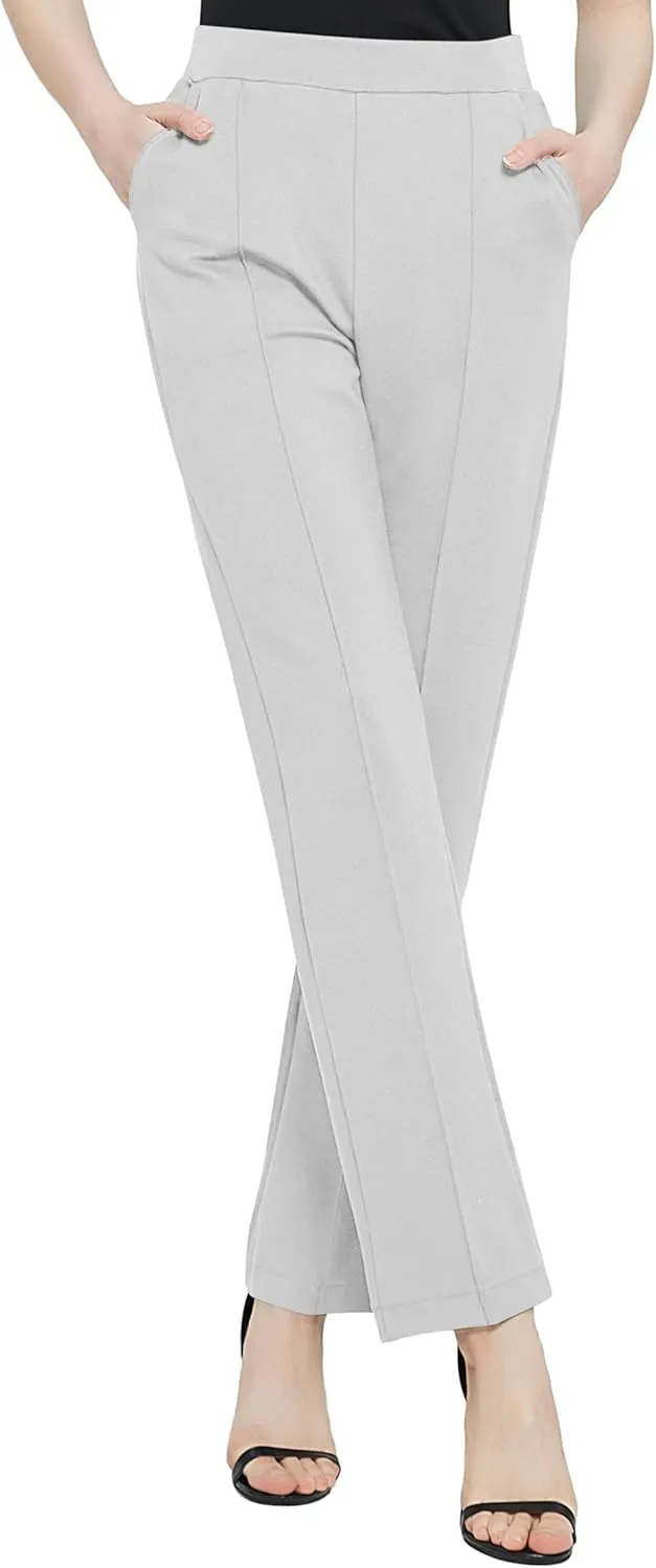 Urban CoCo Women's Yoga Dress Pants Stretchy Casual Slacks Straight Leg Work Pants with Pockets
