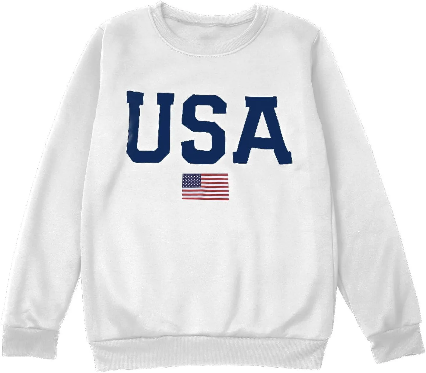 USA Sweatshirt for Women American Flag Shirt Patriotic TShirt Stars Stripes Long Sleeve Pullover Crew Neck Tee Tops
