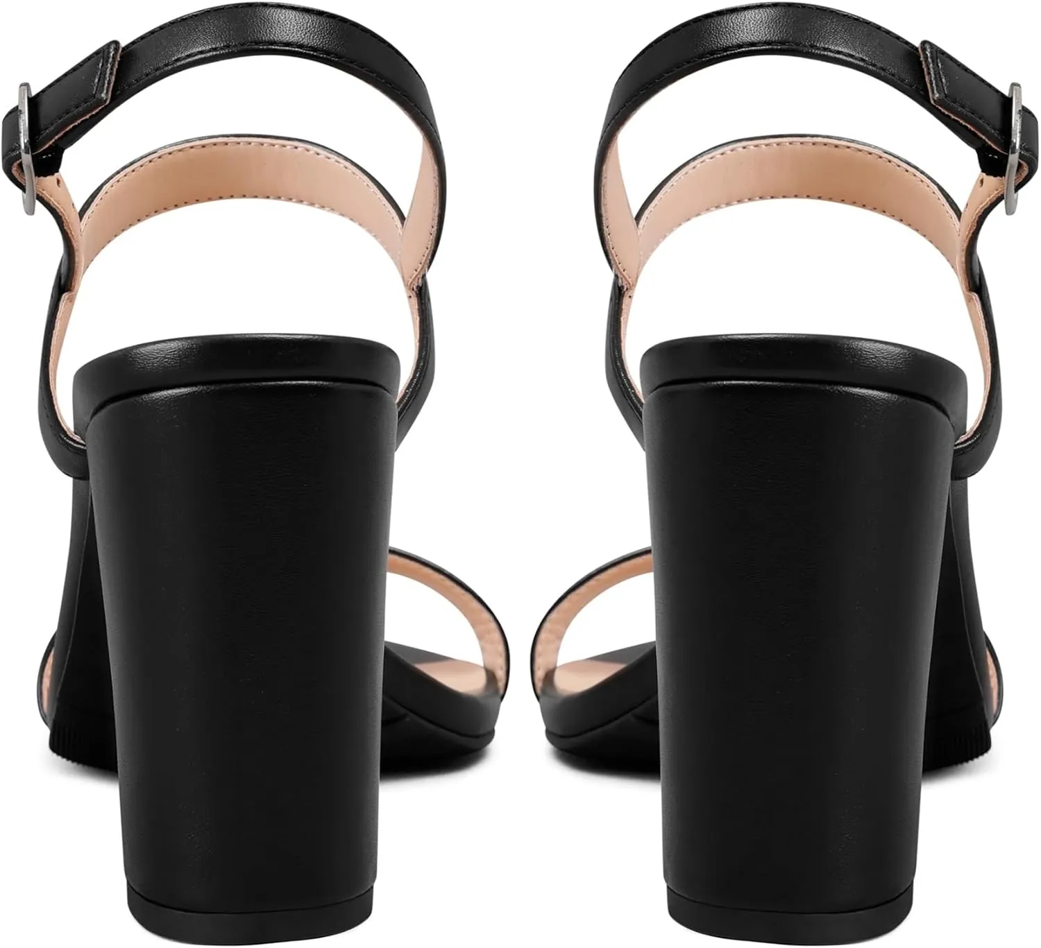 USIMAD Chunky Heeled Sandals for Women with Round Toe Block Heel
