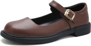 UZB Mary Jane Shoes Womens Flats Shoes Round Toe Ankle Strap Dress Ballet Shoes