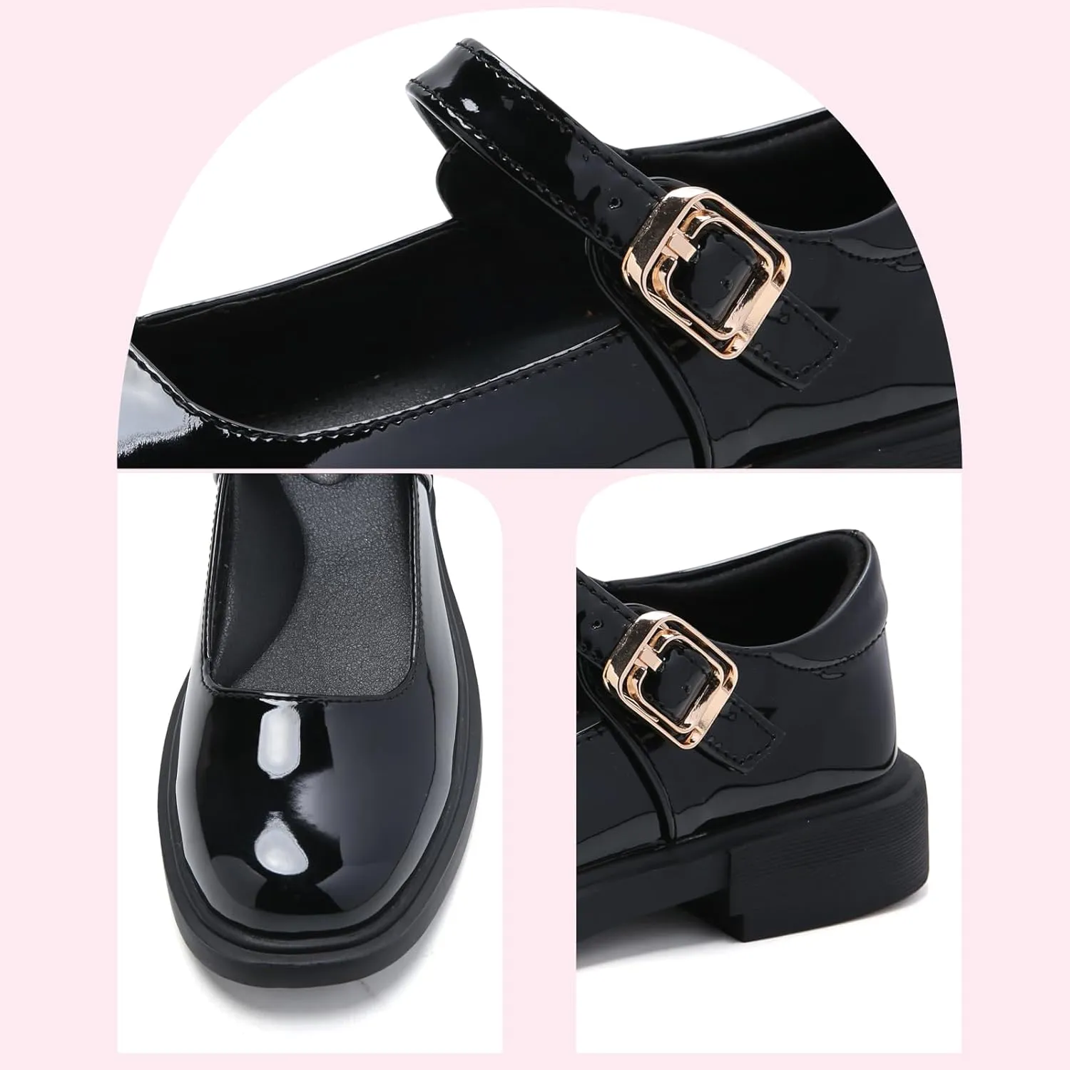 UZB Mary Jane Shoes Womens Flats Shoes Round Toe Ankle Strap Dress Ballet Shoes