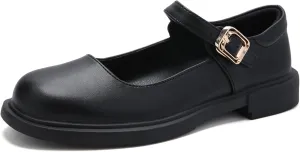 UZB Mary Jane Shoes Womens Flats Shoes Round Toe Ankle Strap Dress Ballet Shoes