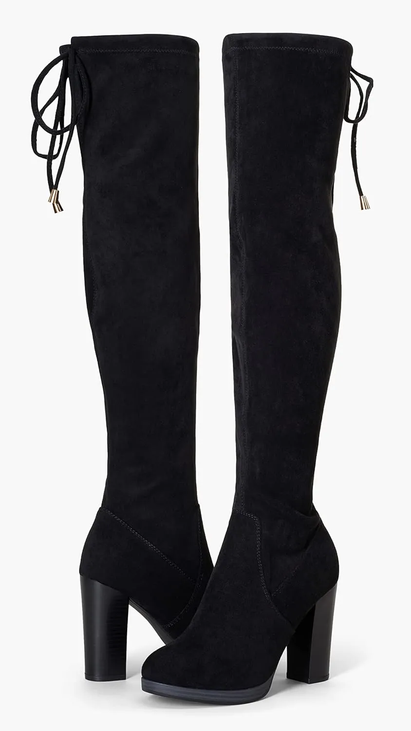Vepose Women's Thigh High Black Over The Knee Boots, Tall Suede Knee High 996 Boot