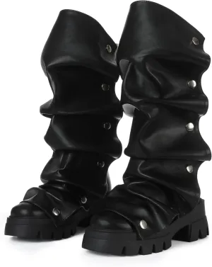 VOMIRA Slouchy Boots for Women Fold Over Boots
