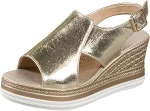 Wedge Sandals for Women Comfortable 2025 Dressy Metallic Slingback Sandals Glamorous Platform Casual Summer Bohemian Sandal