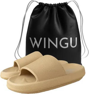 Wingu Pillow Slippers for Women and Men - Non-Slip EVA Shower Sandals | Thick 1.77-Inch Sole Slides for Indoor & Outdoor | Cloud Comfort, Quick-Dry, Lightweight House Shoes